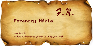Ferenczy Mária névjegykártya