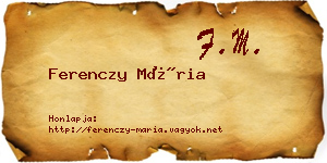 Ferenczy Mária névjegykártya