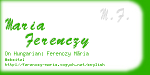 maria ferenczy business card