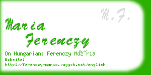 maria ferenczy business card